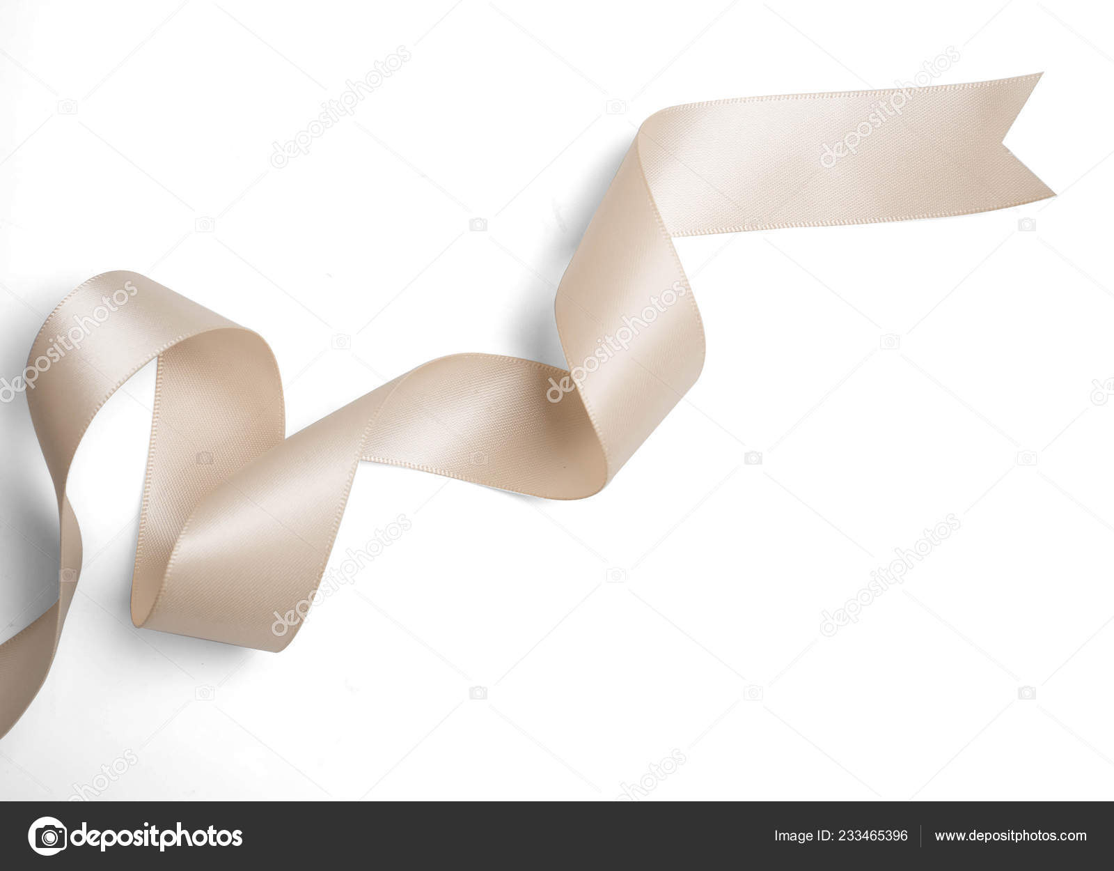 Cream Ribbon Roll White Background Stock Photo by ©onairjiw 233465396